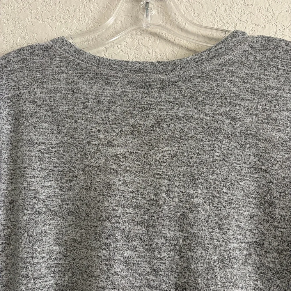 Inoah Sweater Top Womens M Graphic Dapper Dog Split Vneck Hi Lo Dachshund Gray - Picture 9 of 13